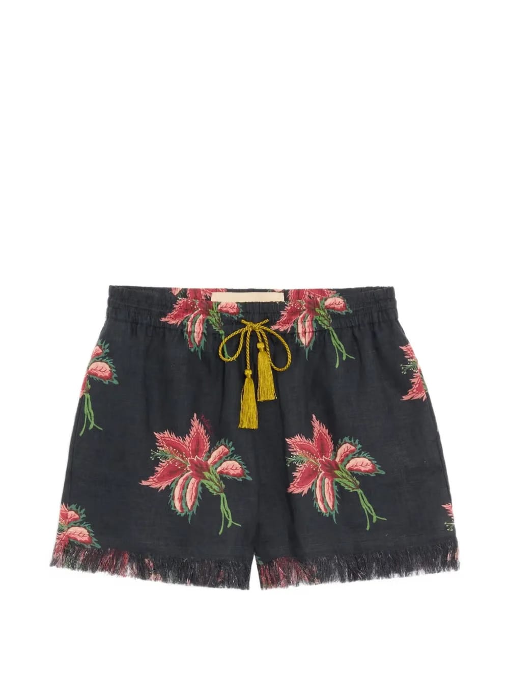 floral-pattern tassel-detail shorts