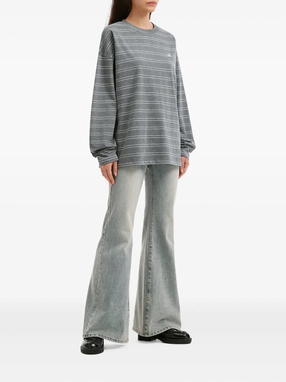 striped embroidered T-Shirt