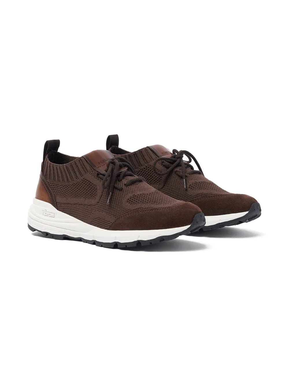 knit-textured lace-up sneakers