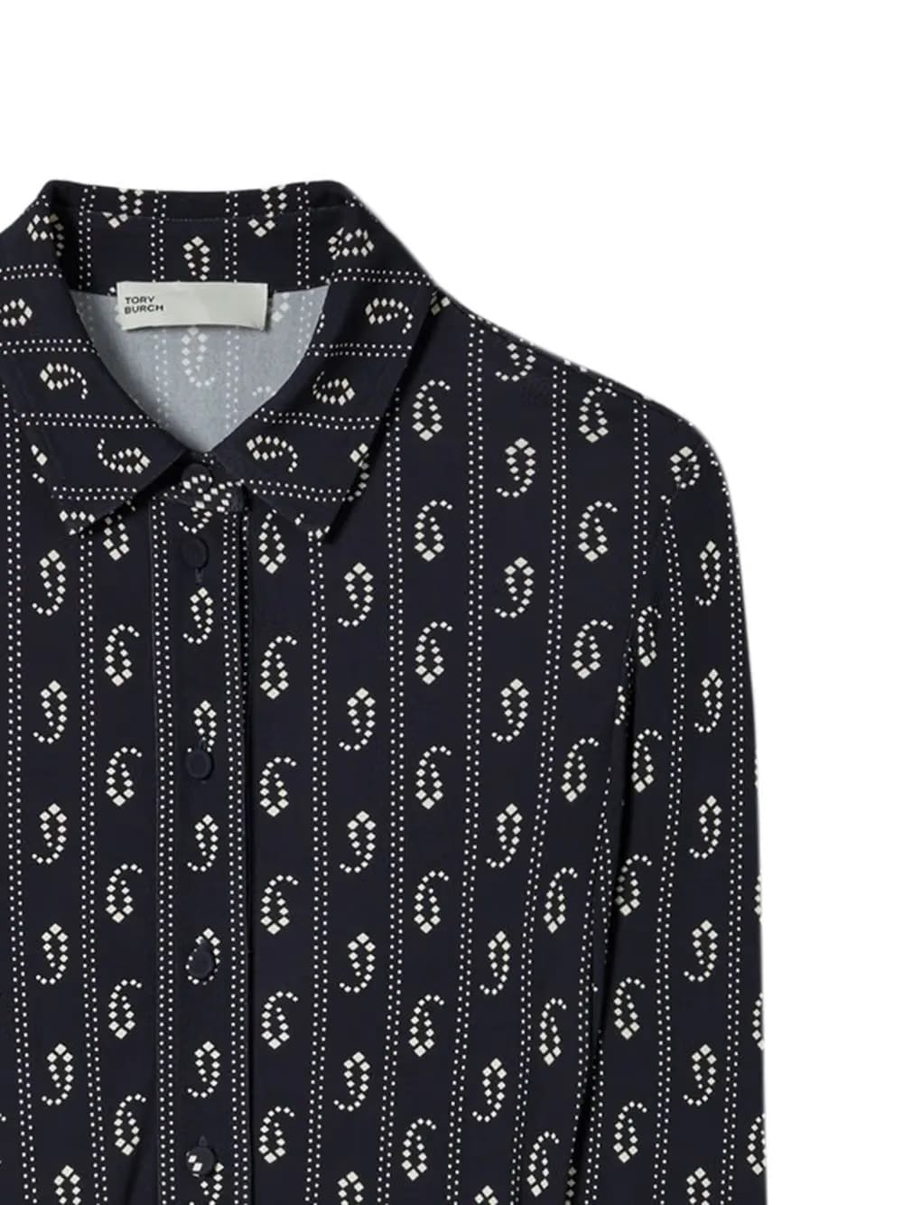 paisley-print belted shirtdress