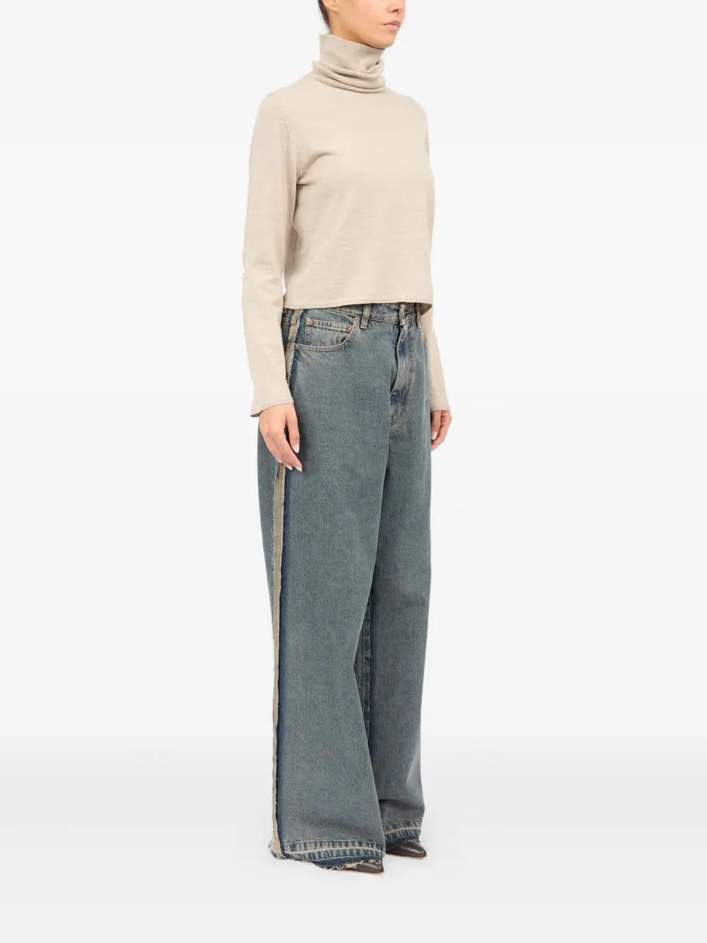 mock-neck long-sleeve top