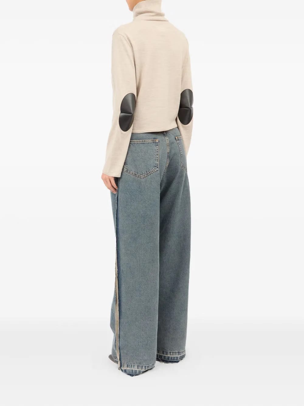 mock-neck long-sleeve top