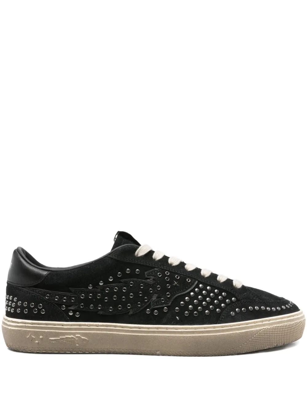 studded suede low-top sneakers