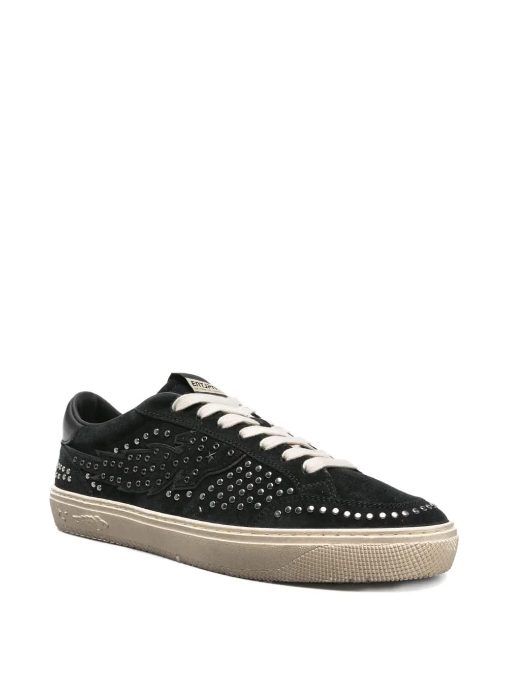 studded suede low-top sneakers