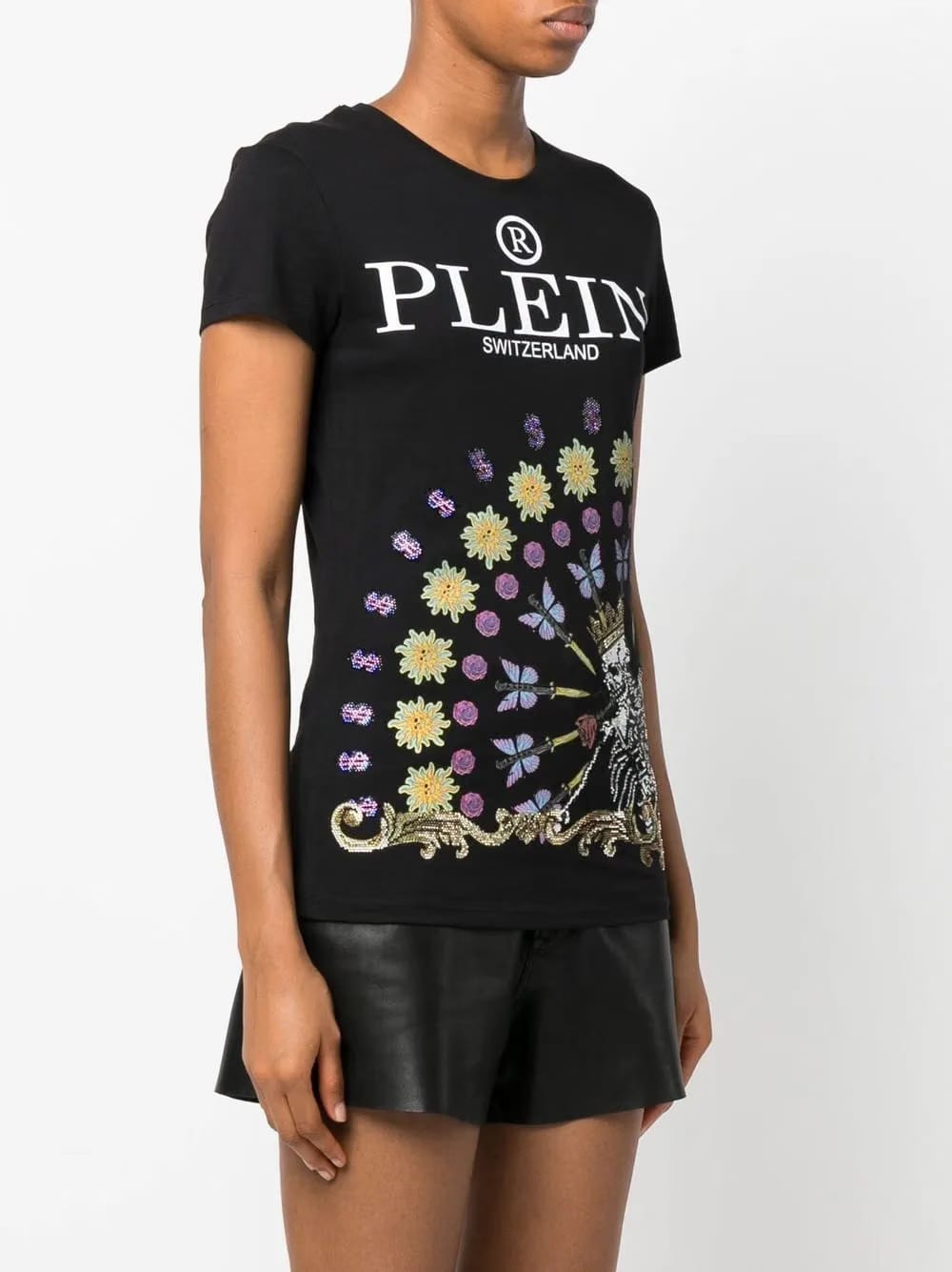 skeleton-print round neck T-Shirt