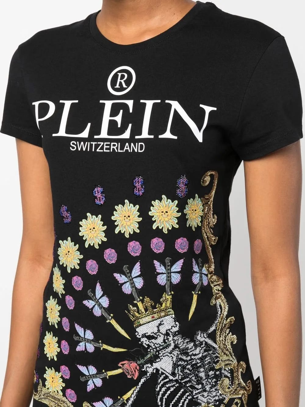 skeleton-print round neck T-Shirt