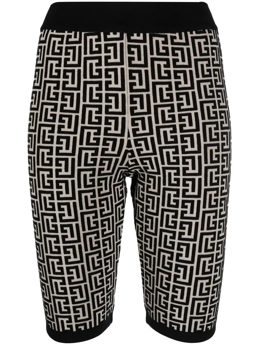 monogram-print knitted shorts