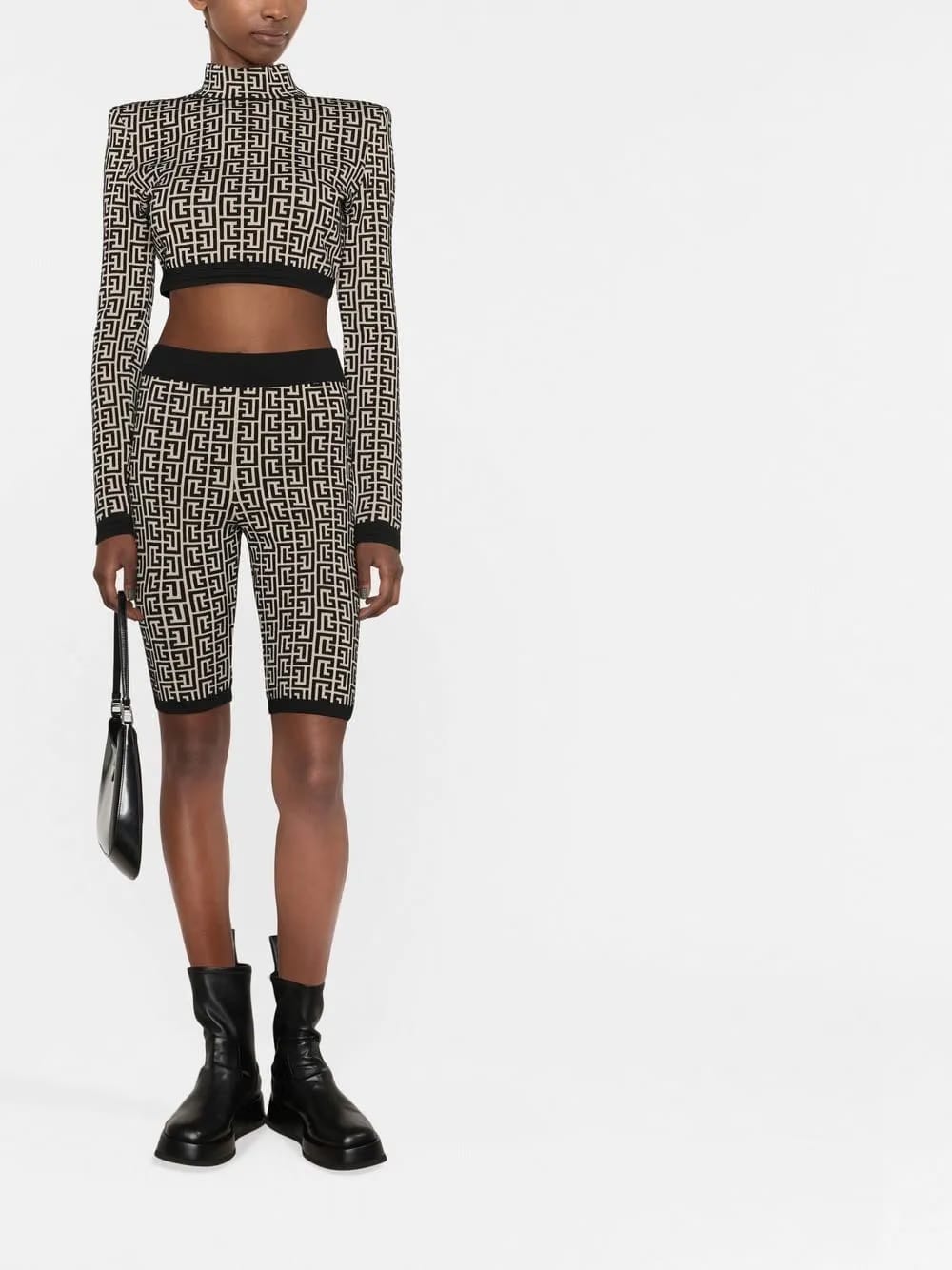 monogram-print knitted shorts
