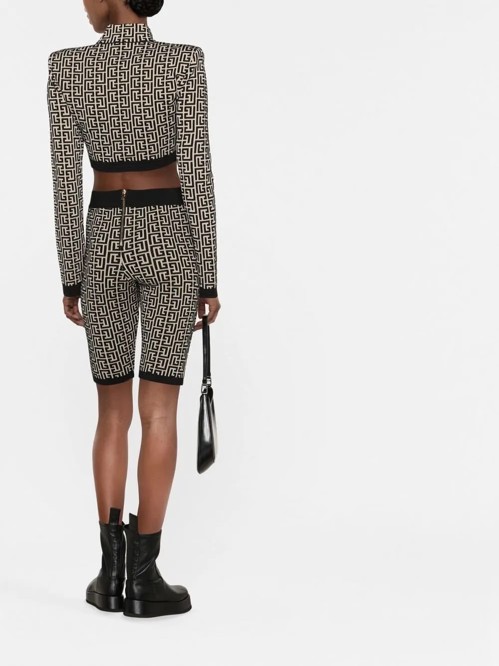 monogram-print knitted shorts