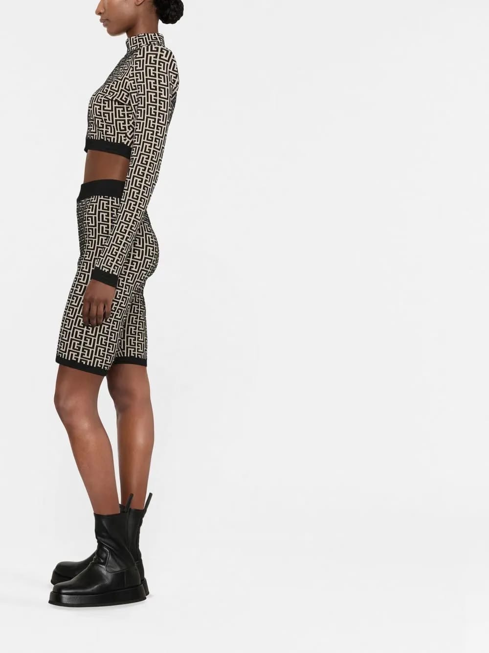 monogram-print knitted shorts