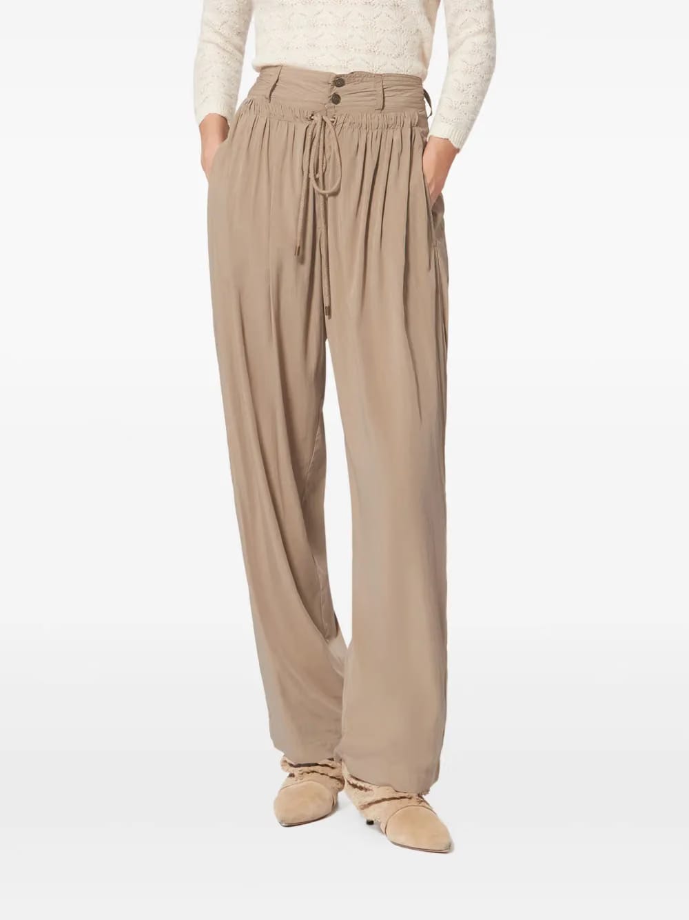 x Inaya drawstring button trousers