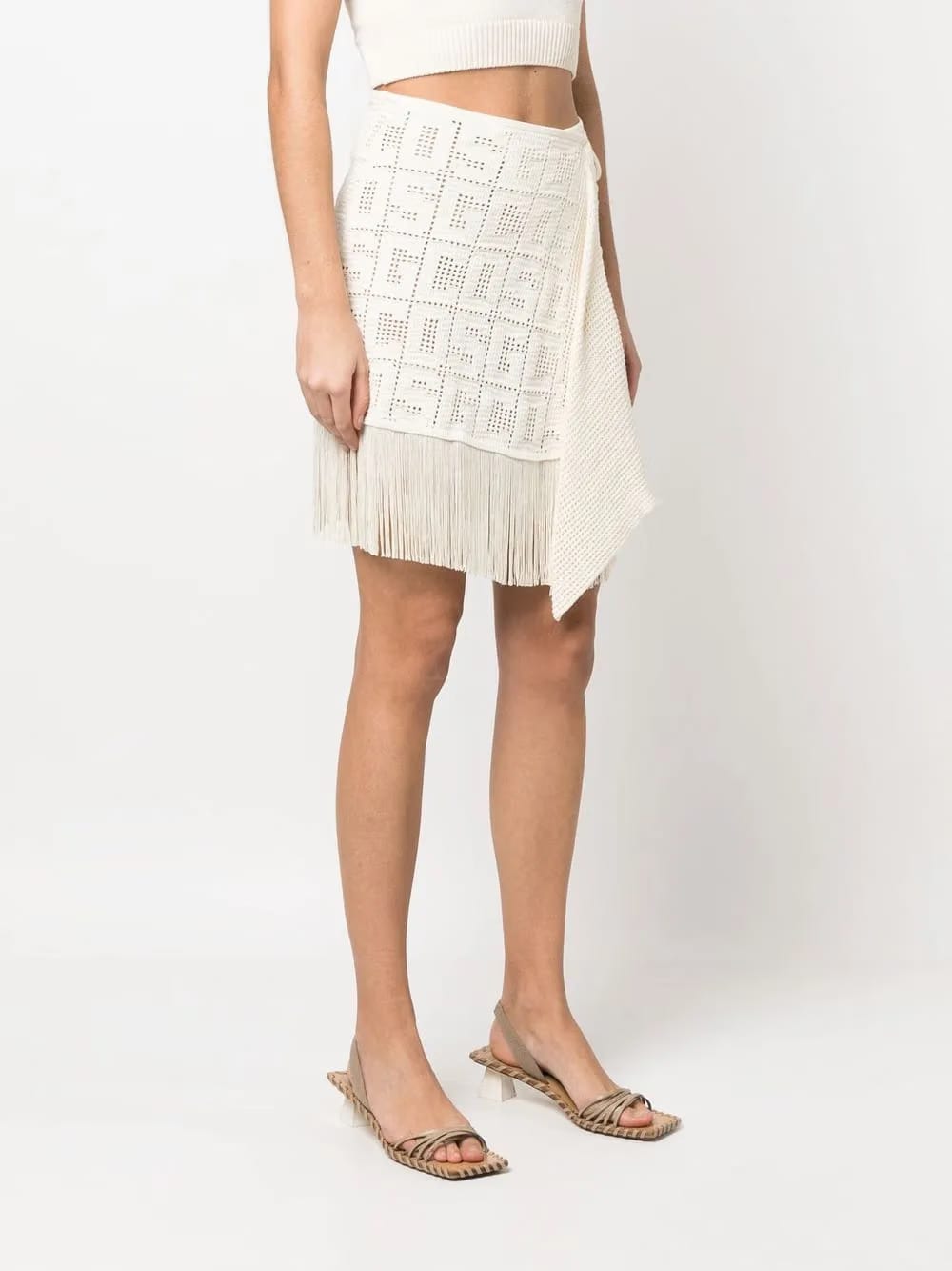 crochet-monogram mini skirt