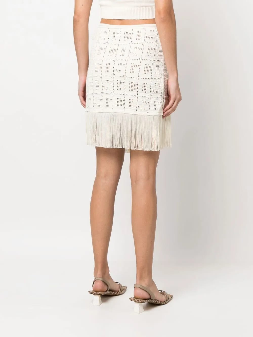 crochet-monogram mini skirt