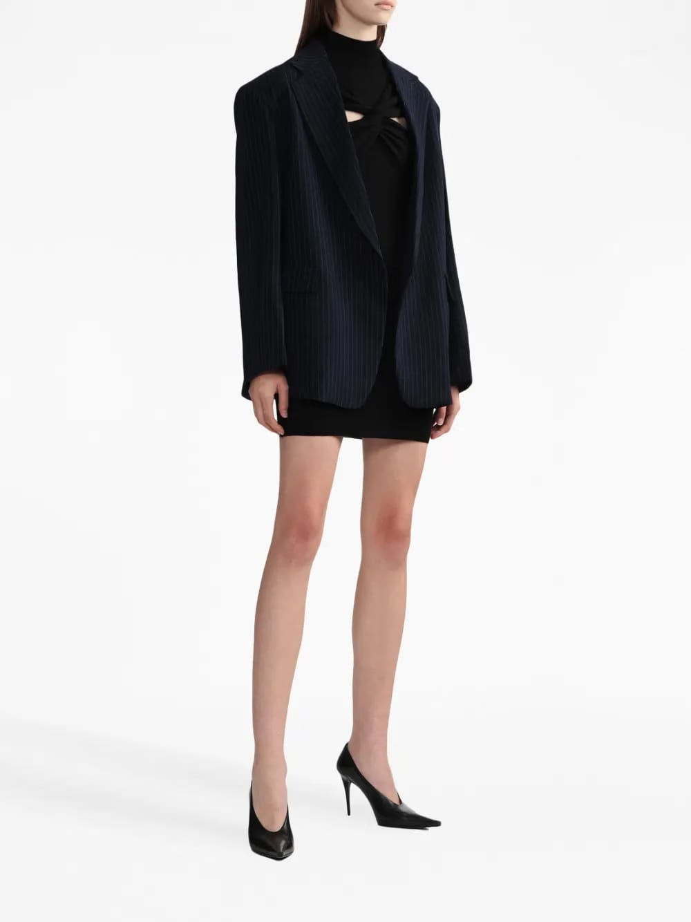 cut-out twisted wool minidress