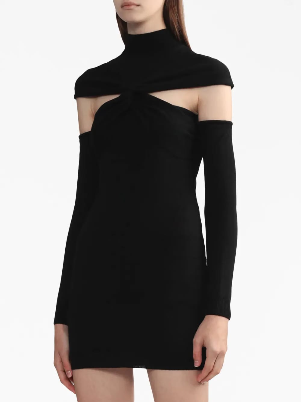 cut-out twisted wool minidress