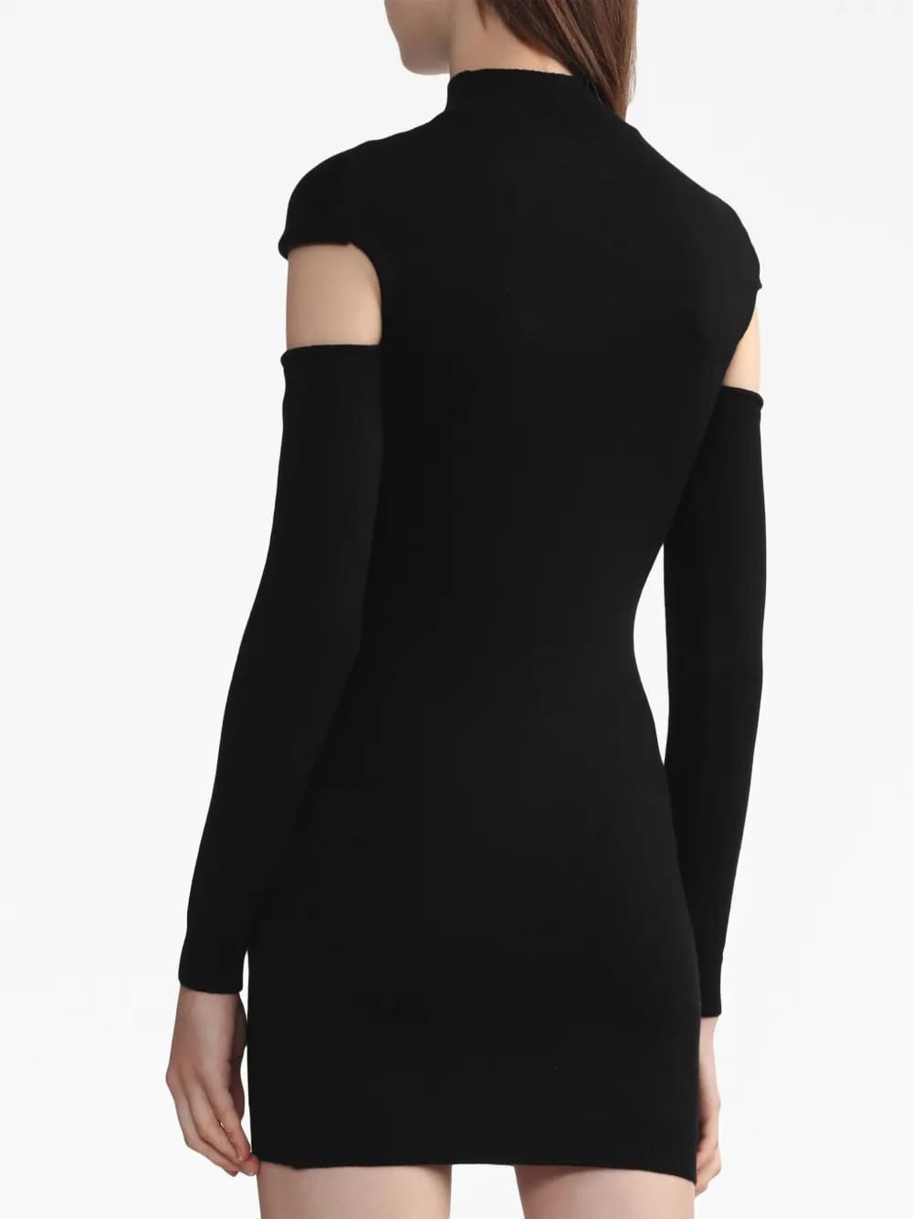 cut-out twisted wool minidress