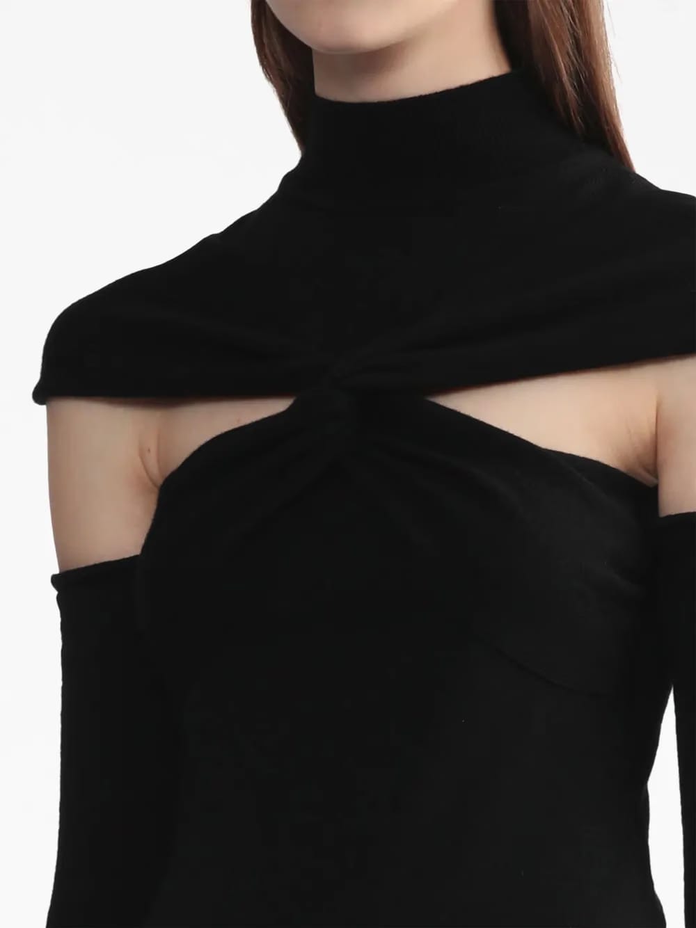 cut-out twisted wool minidress