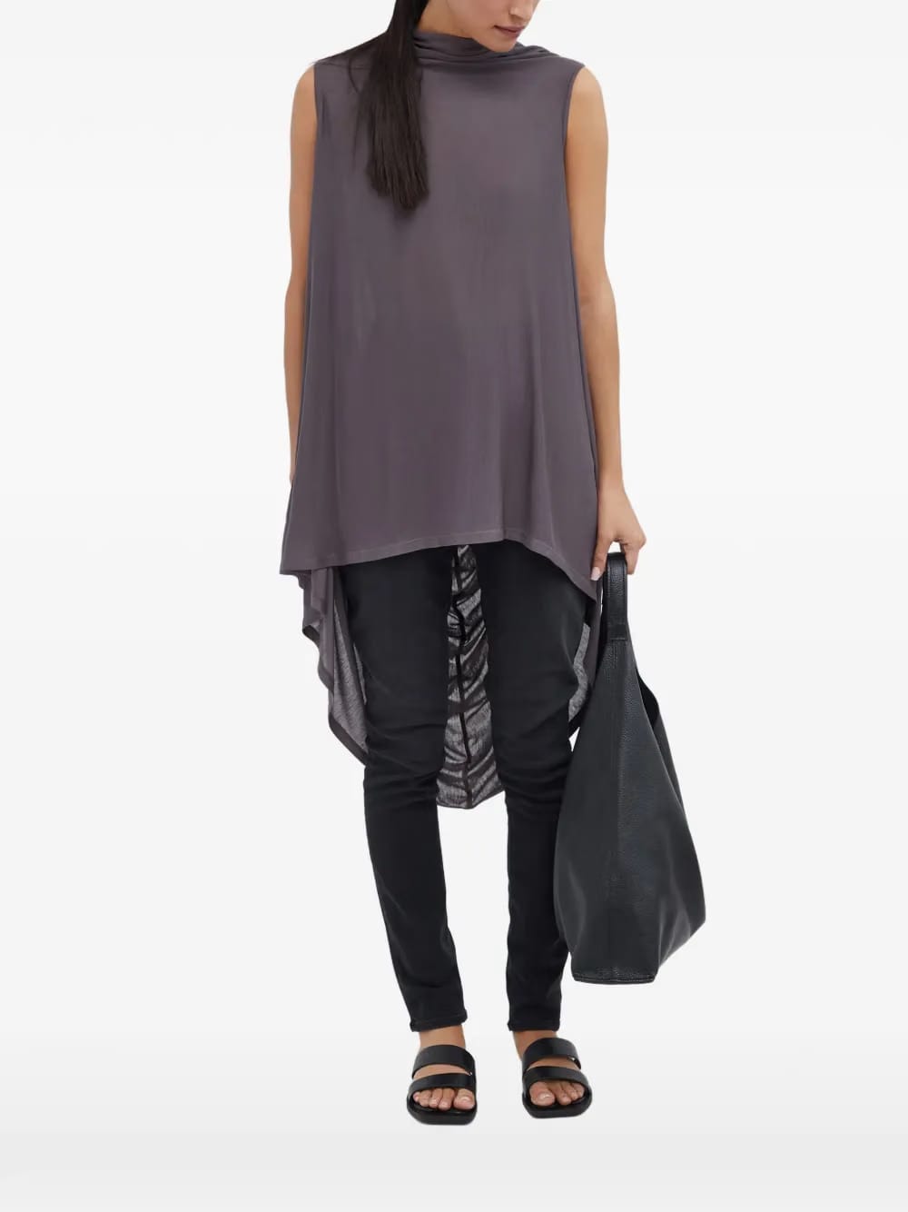 Ines high-neck draped tunic