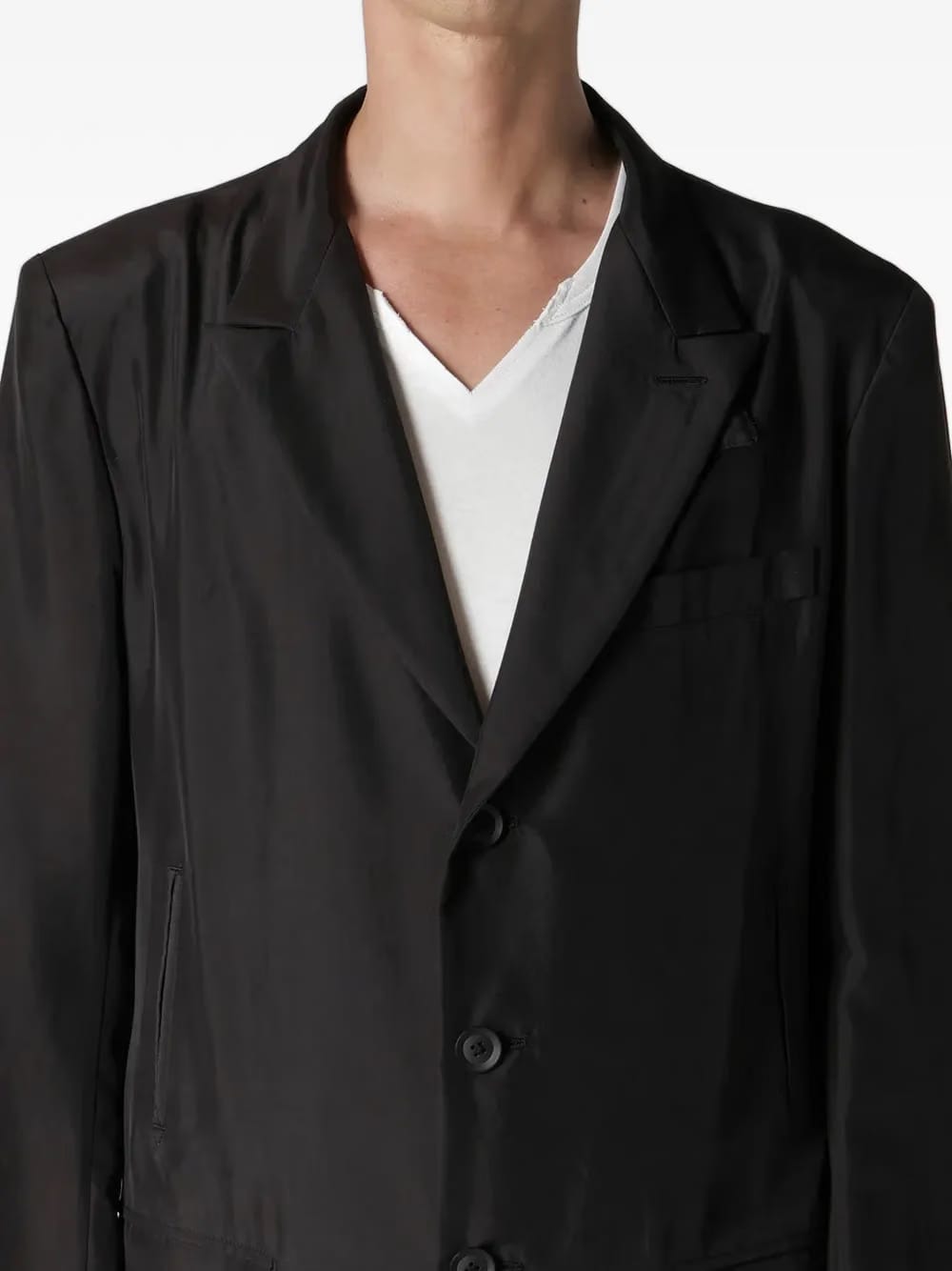single-breasted silk suit