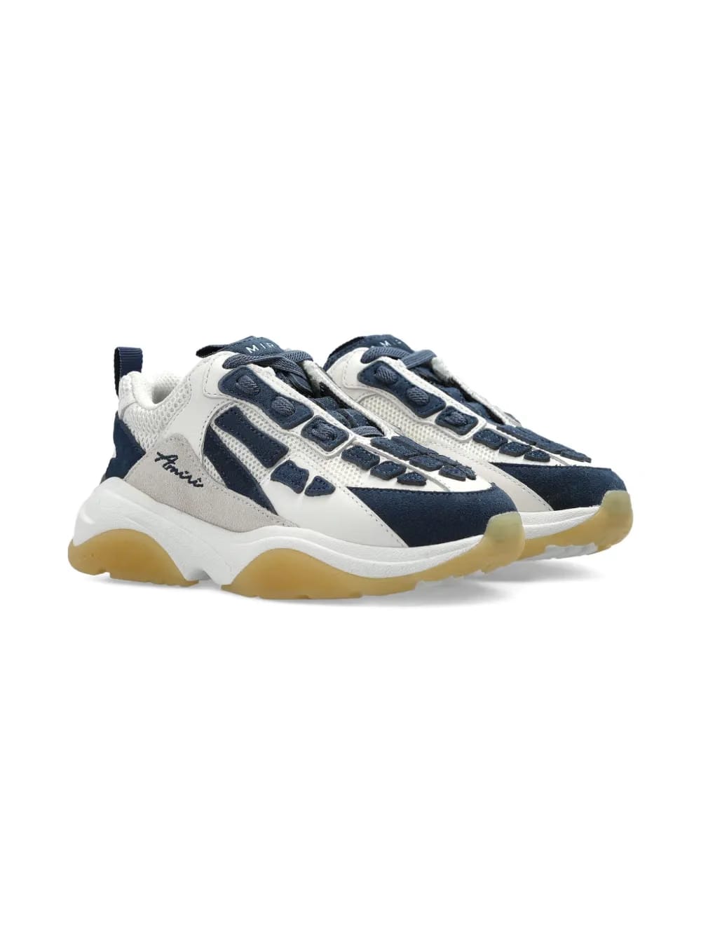Bone Runner skeleton-detail mesh sneakers