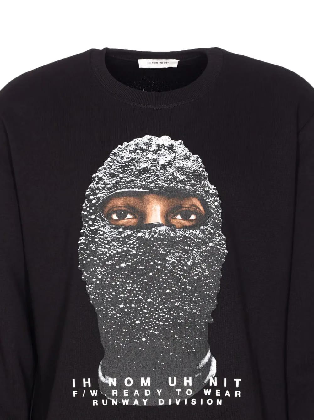 mask-print sweatshirt