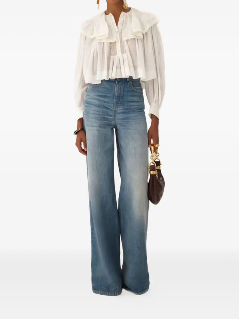 ruffled lace blouse
