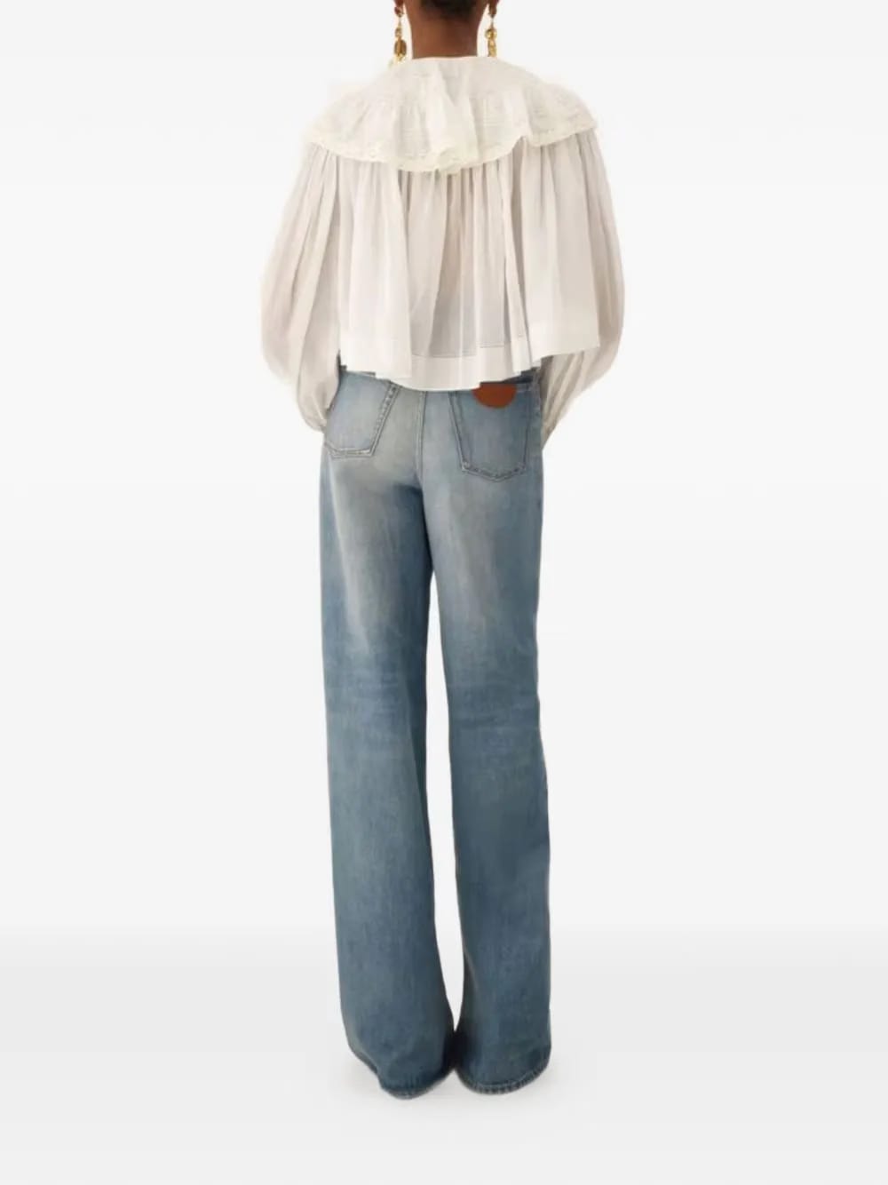 ruffled lace blouse