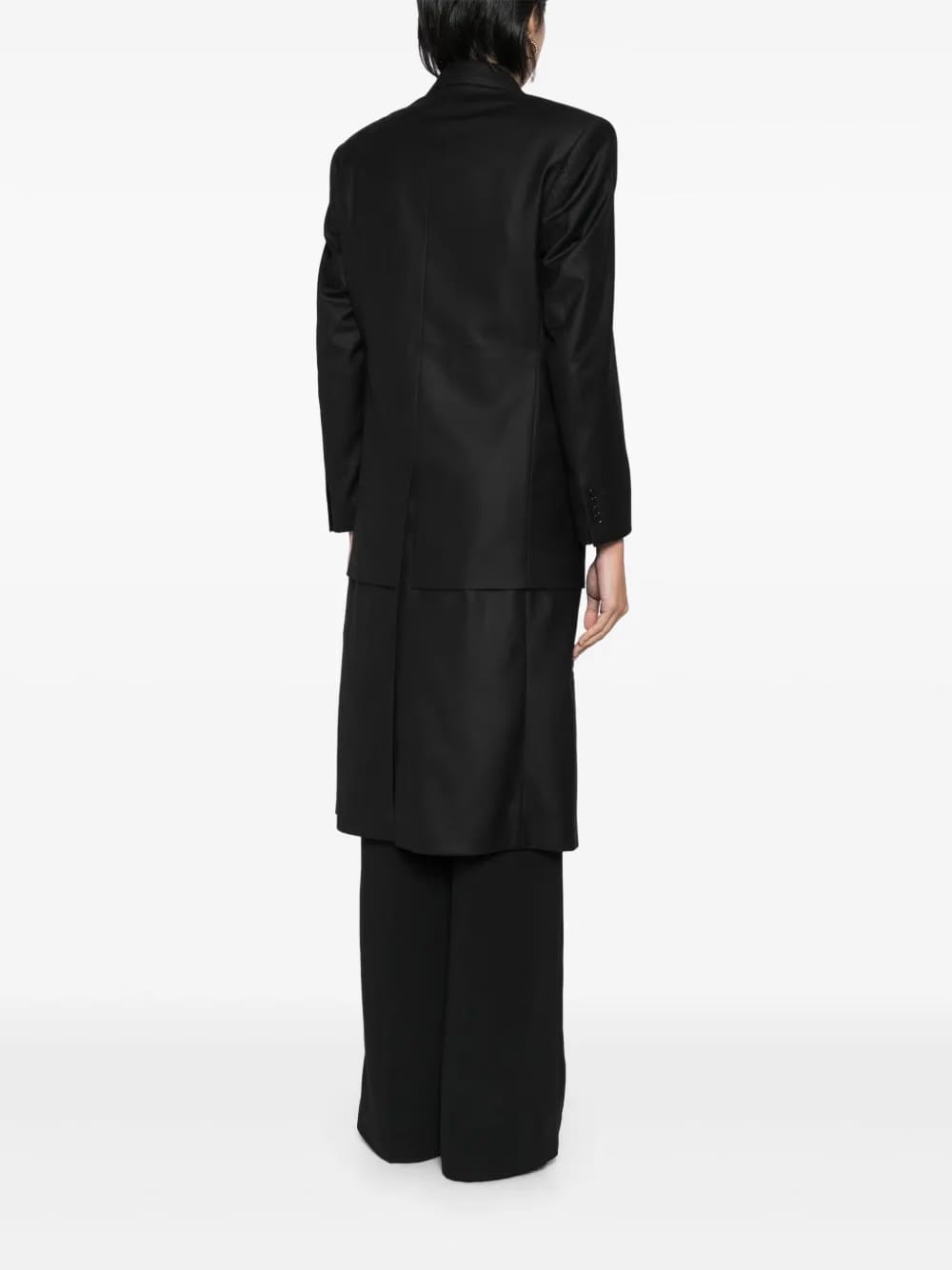 layered single-breasted coat