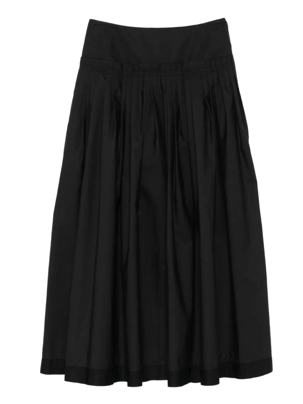 pleated basque midi skirt