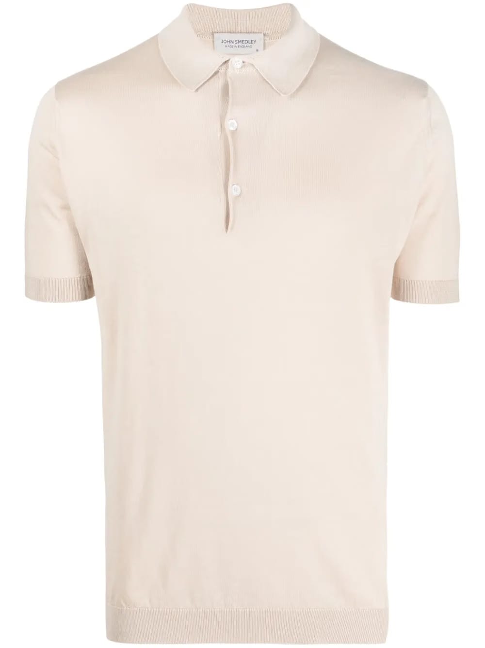 ribbed-knit cotton polo shirt