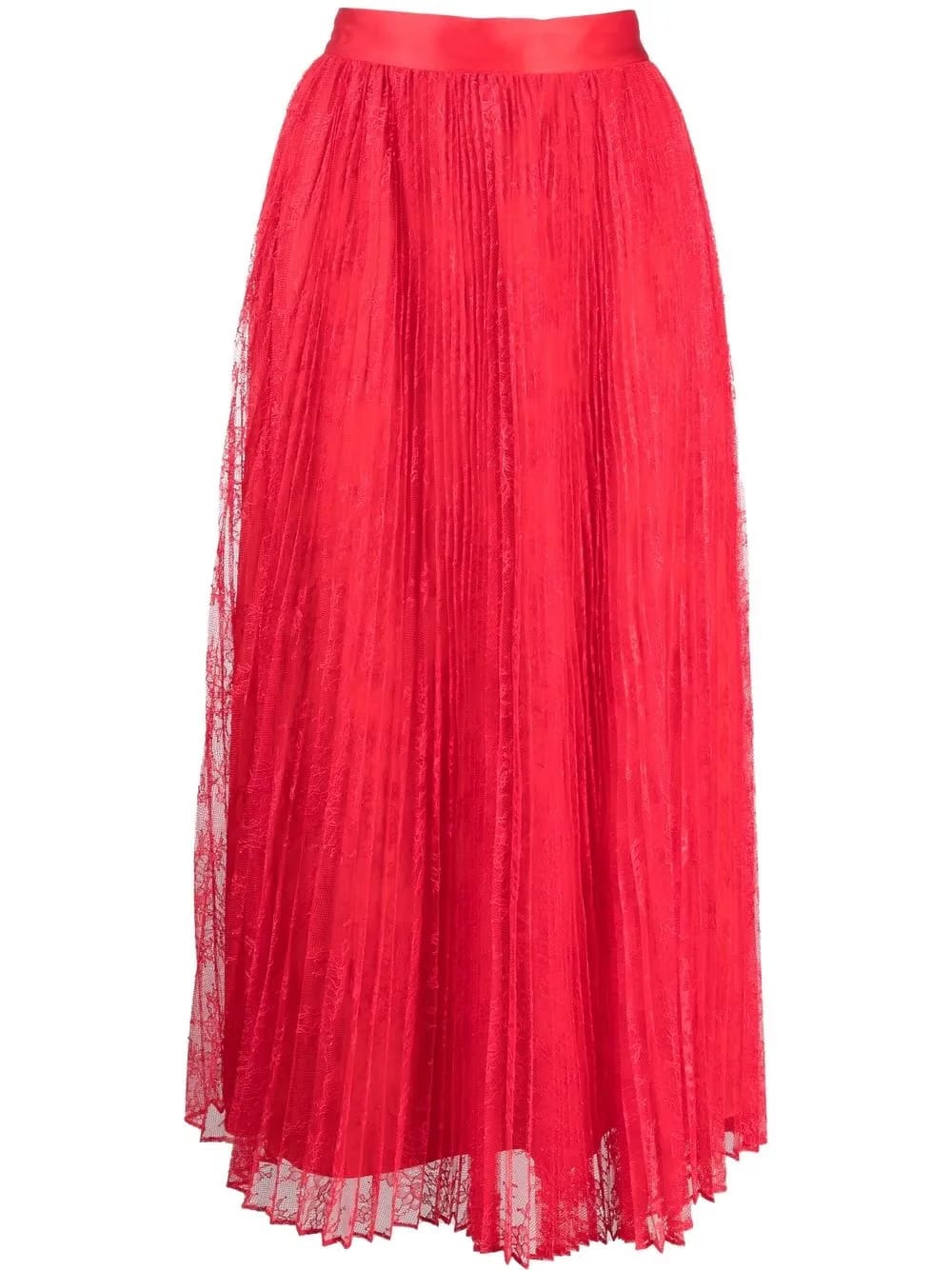 lace-trim pleated skirt
