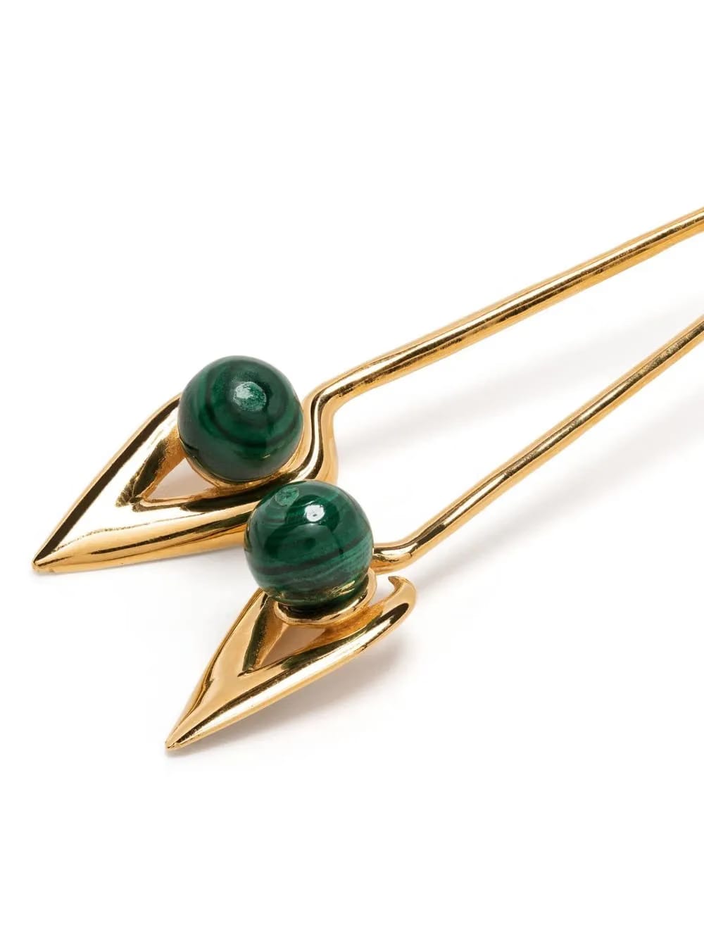 Iklwa Gold Vermeil Malachite Drop Earrings