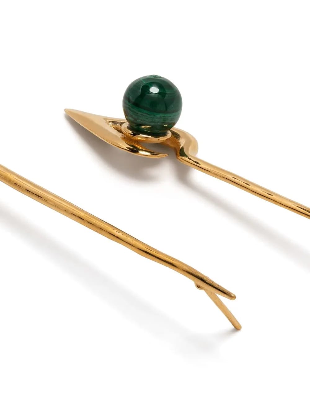 Iklwa Gold Vermeil Malachite Drop Earrings