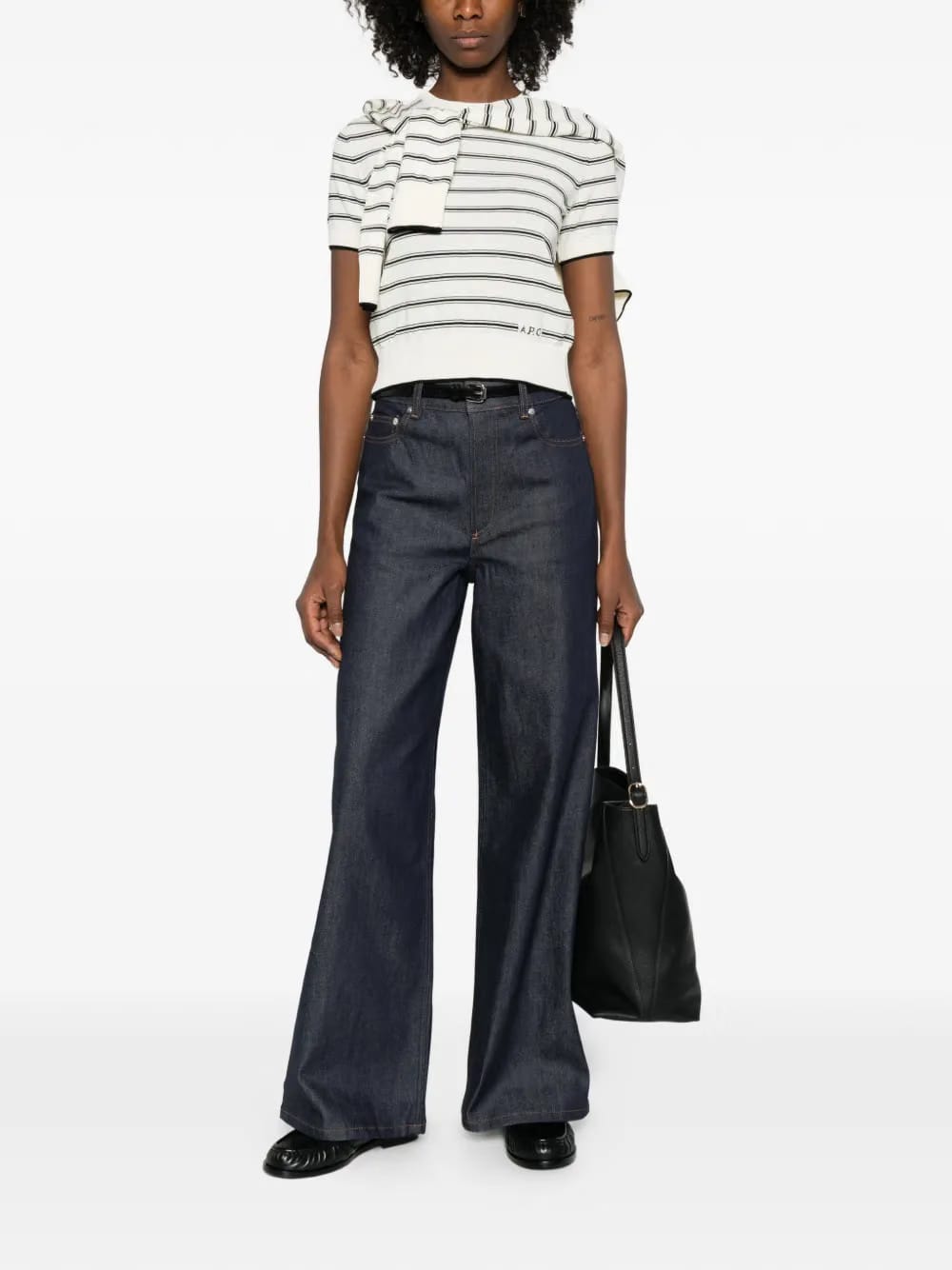 striped-pattern short-sleeve T-Shirt