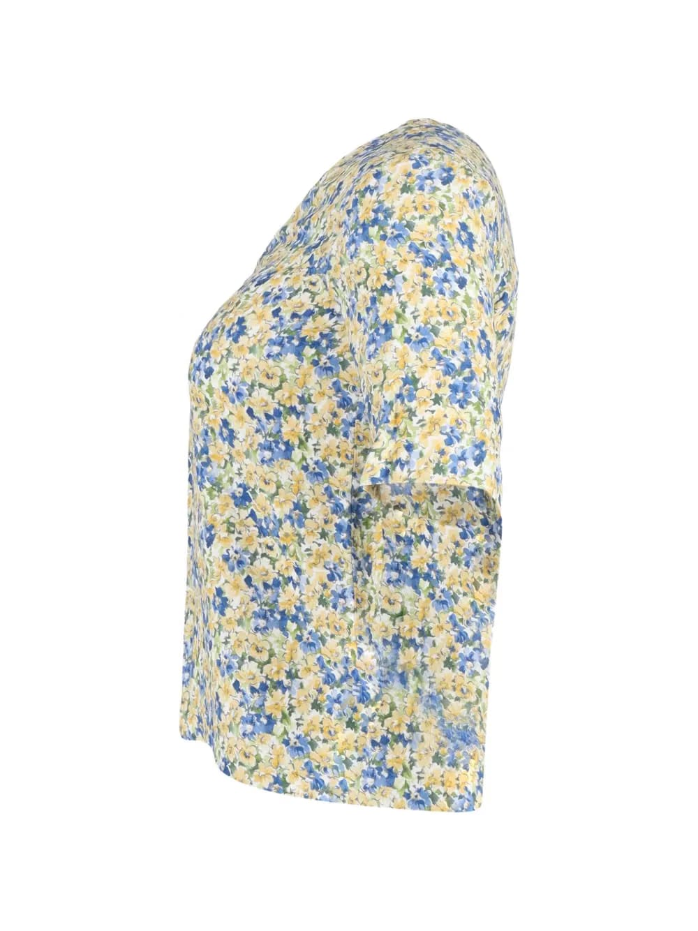 V-neck floral-print blouse