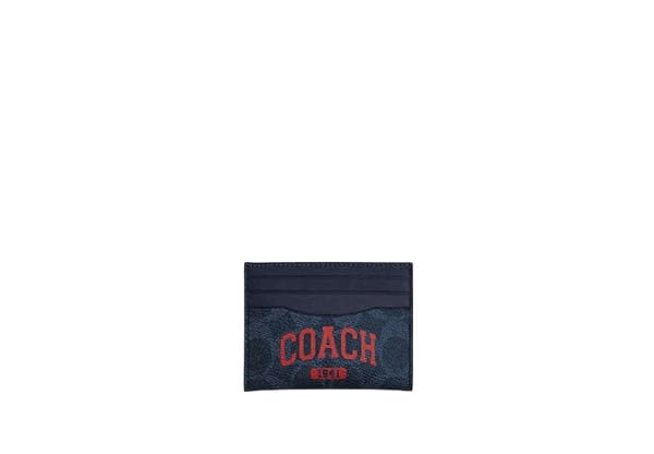 Slim Id Card Case In Signature Canvas With Coach Graphic