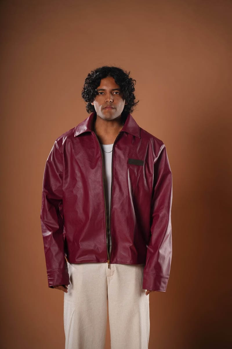 Leather Buttoned Jacket