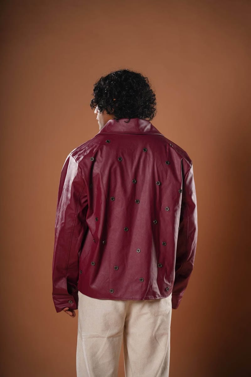 Leather Buttoned Jacket