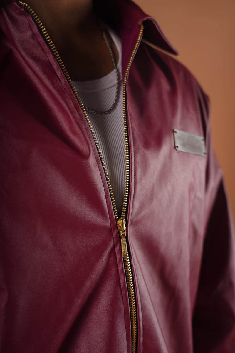 Leather Buttoned Jacket