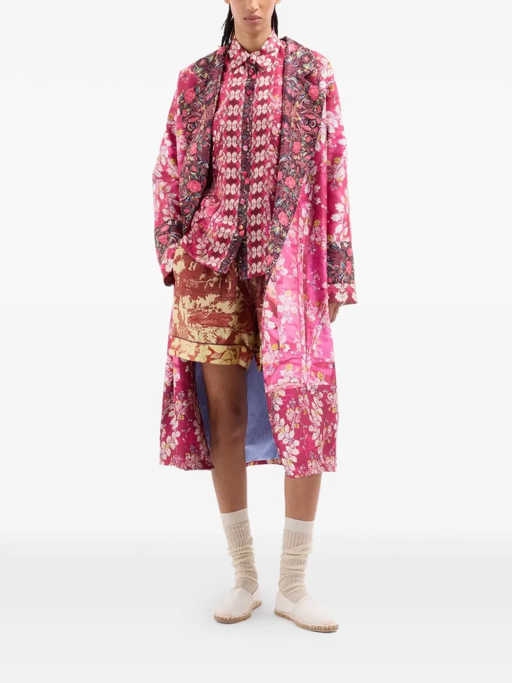Aloe pastoral print elasticated shorts