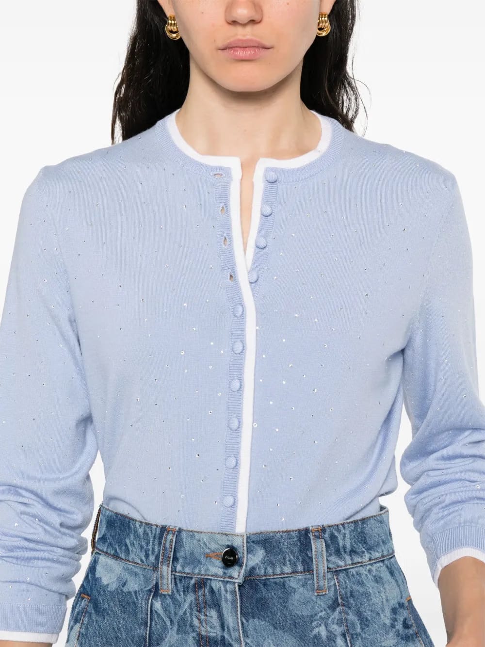 rhinestone-embellished cardigan