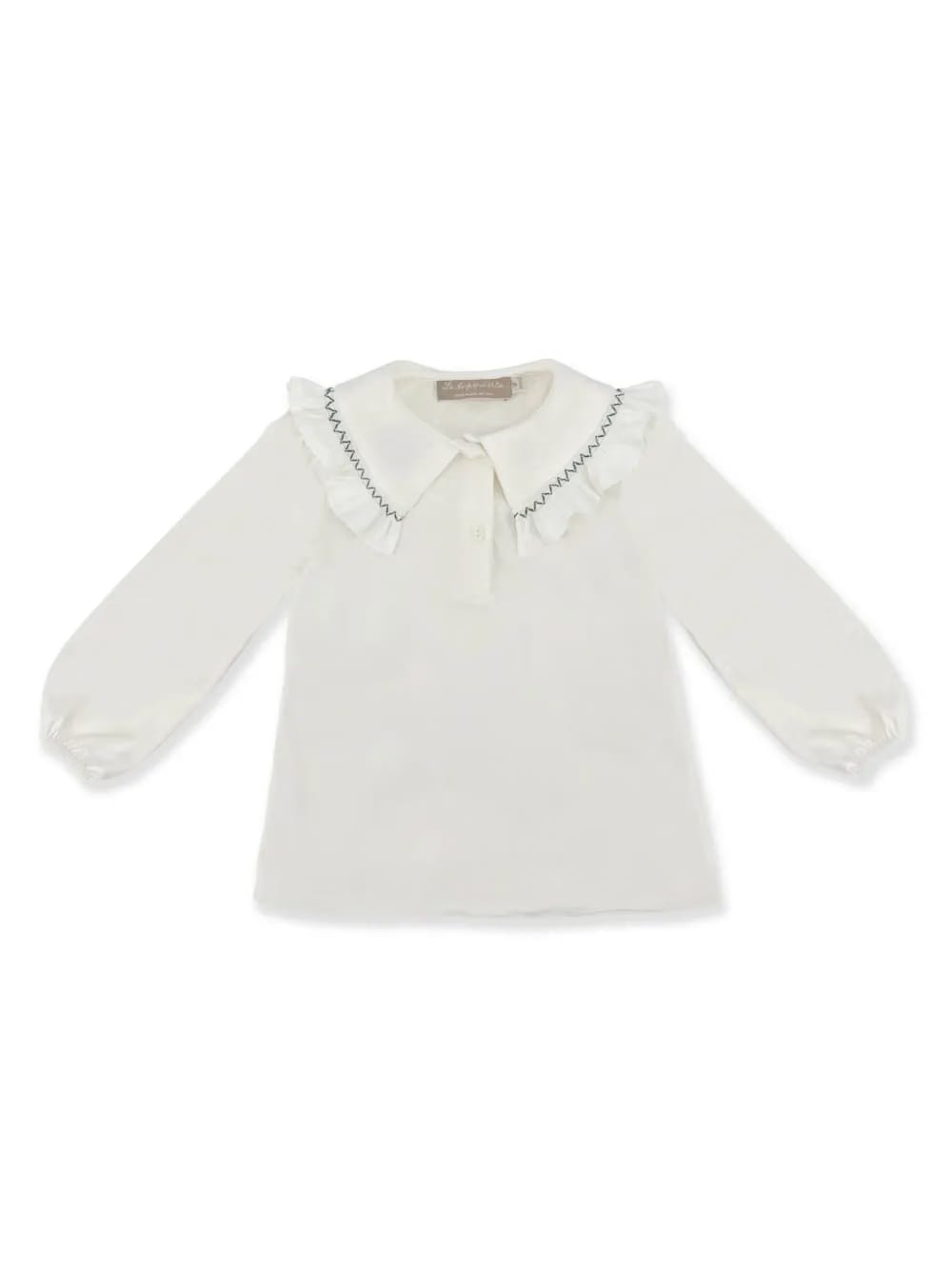 smock-embroidery polo top