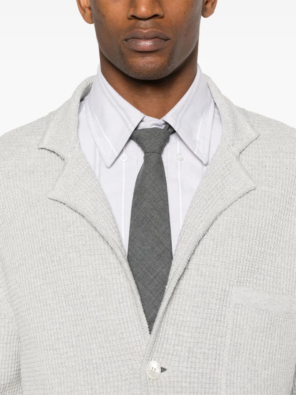 notched-lapels drop-shoulder cardigan