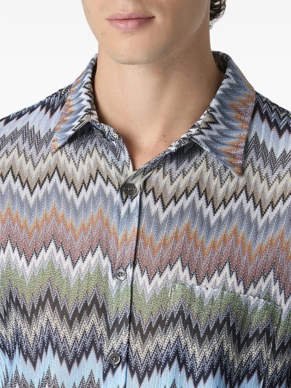 chevron buttoned shirt