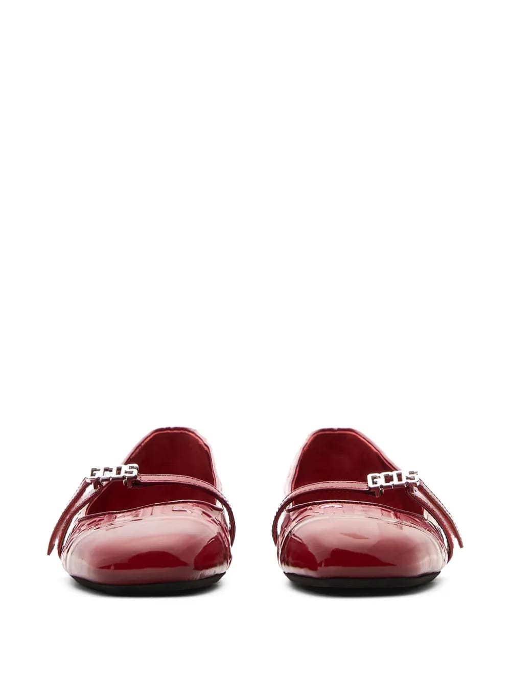 monogram-print ballerinas