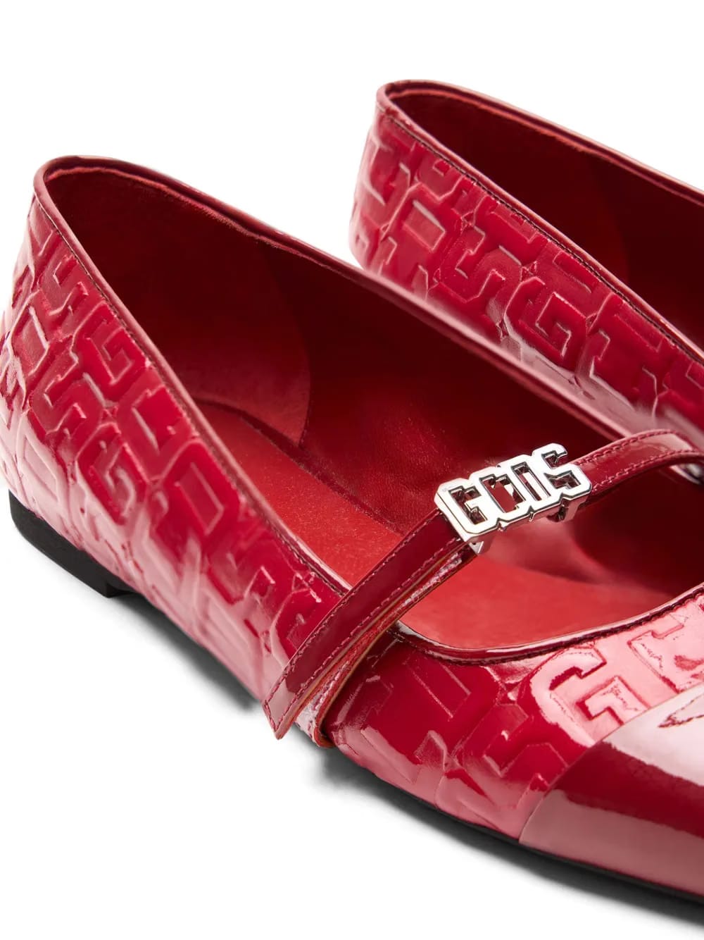monogram-print ballerinas