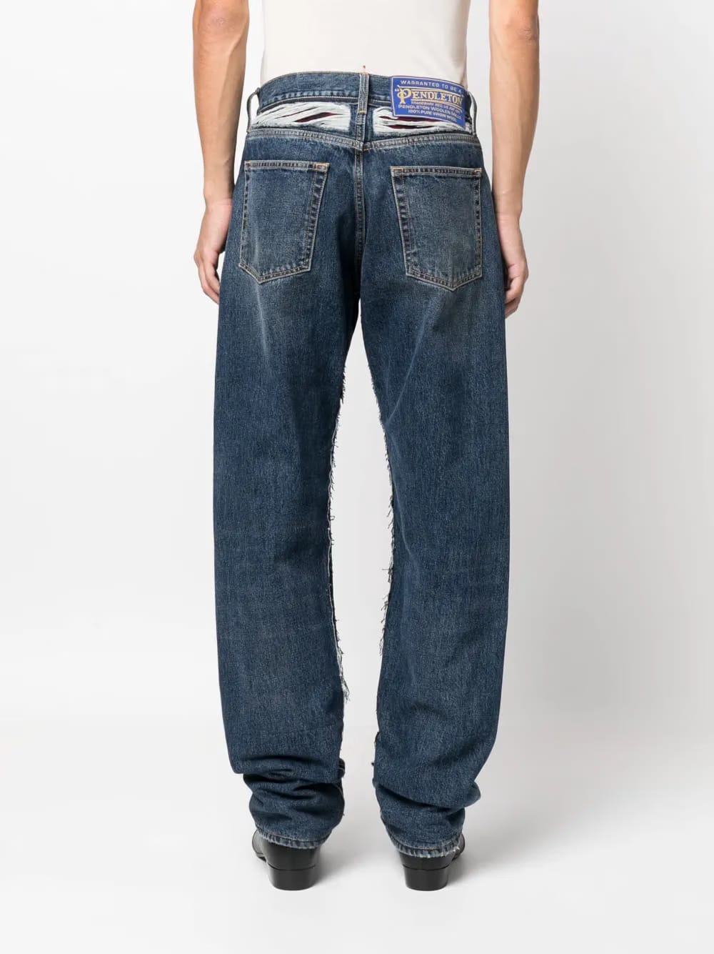 x Pendleton yoke-detail tapered jeans