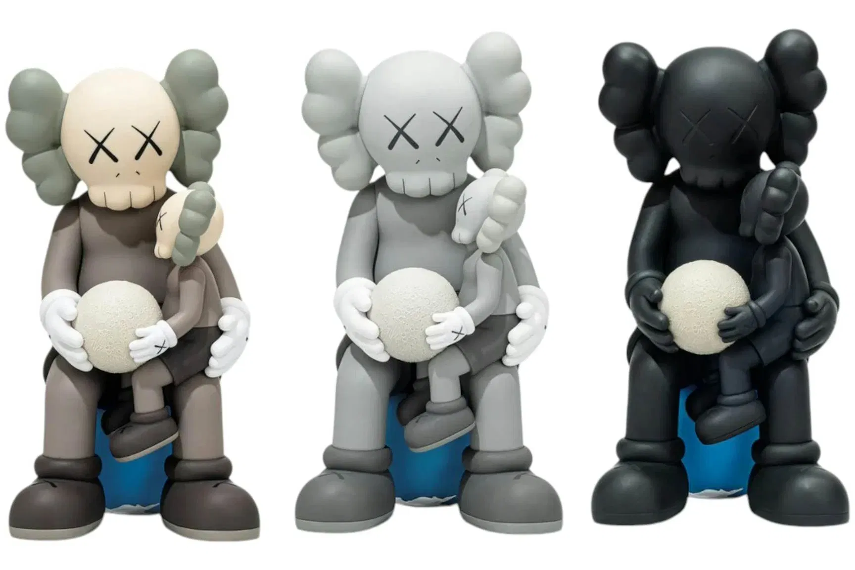 KAWS Holiday Thailand Vinyl Figure Set Brown/Grey/Black