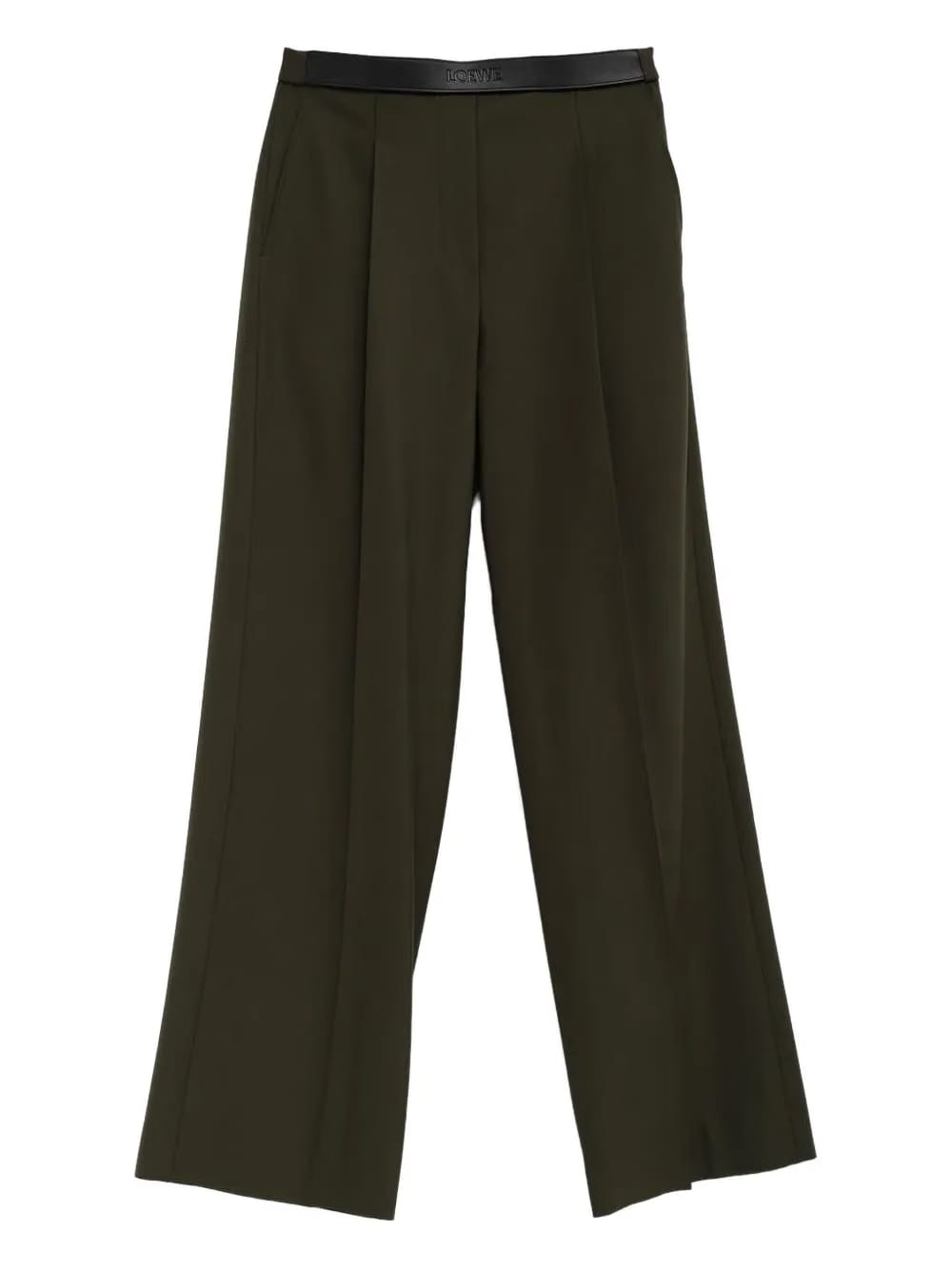 leather-trim trousers
