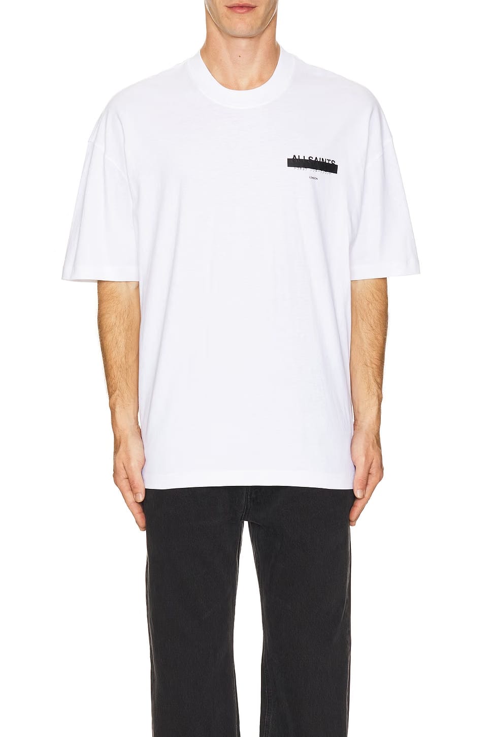 ALL SAINTS REDACT SS CREW ASHEN WHITE TSHIRT